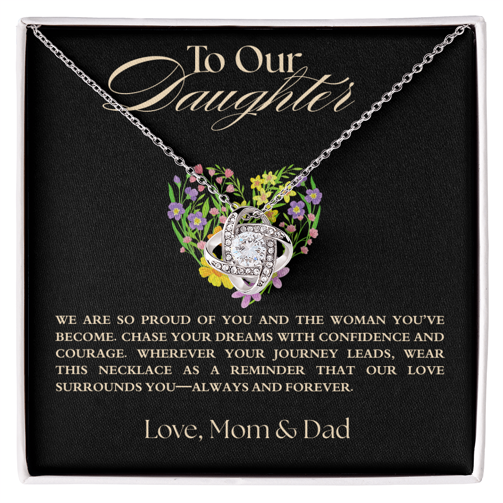 To My Daughter Necklace, Love Mom and Dad Necklace,  Achievement Gift from Parents