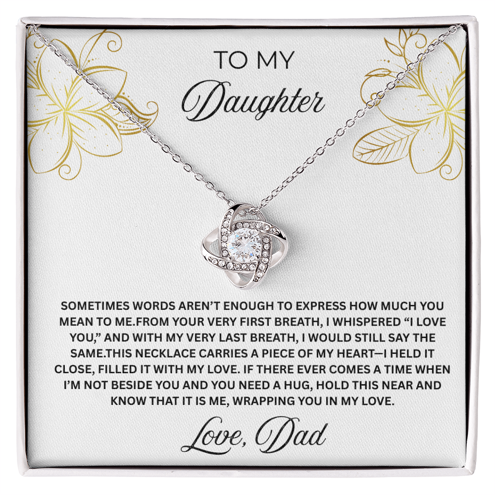 To My Daughter-Love Knot Necklace