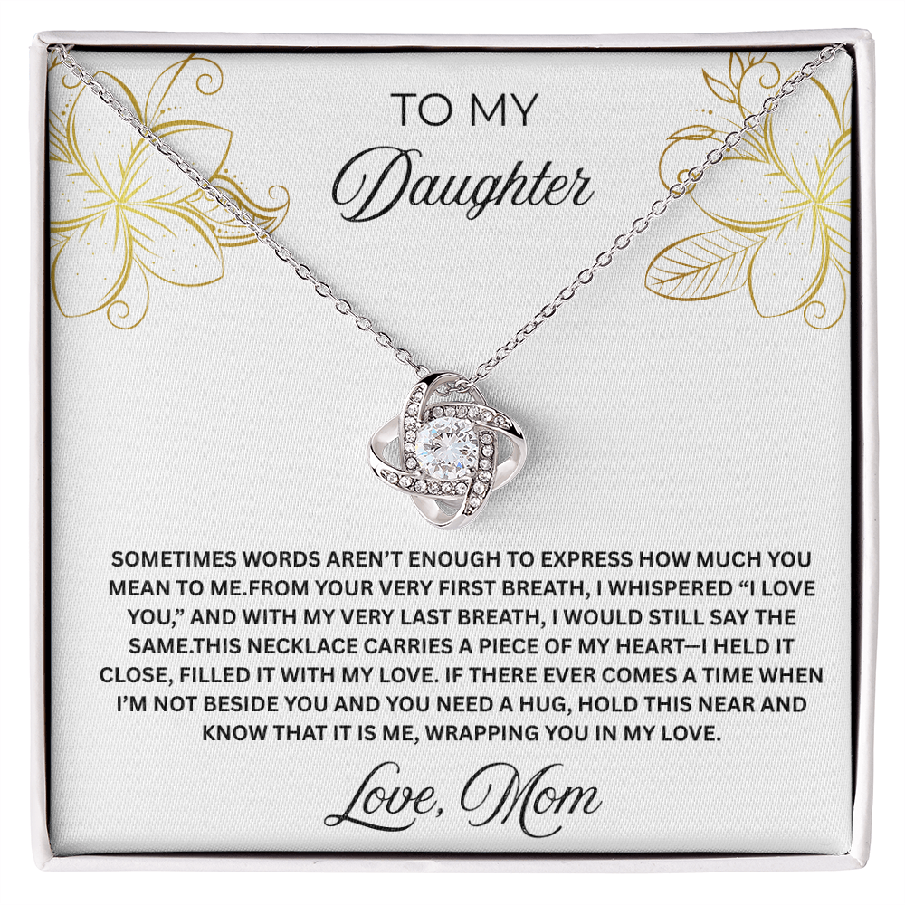 To My Daughter Love Knot Necklace