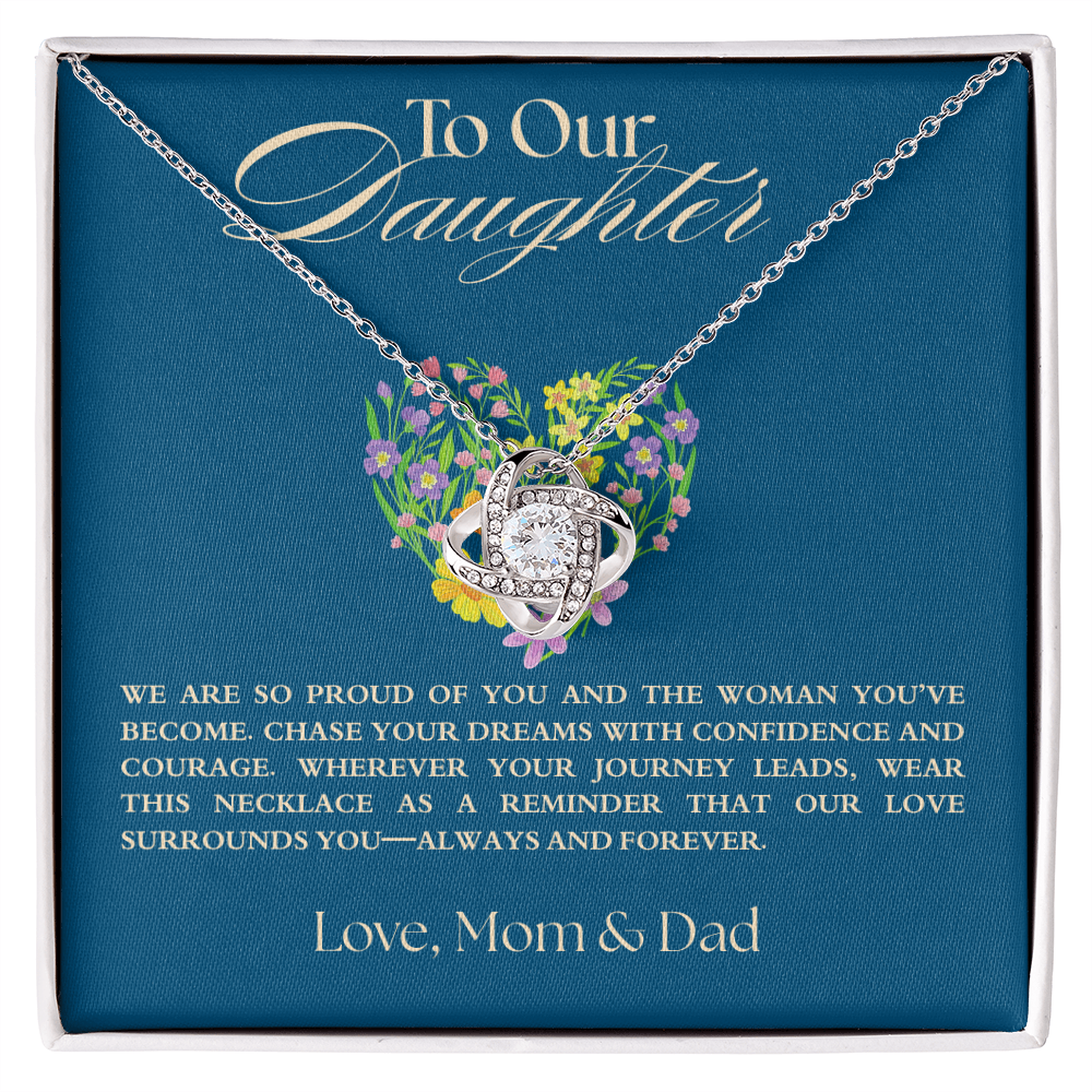 To Our Daughter Necklace, Love Mom & Dad