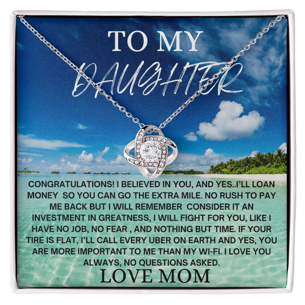 To My Daughter Necklace from Mom, Graduation Gift for Daughter, Love Mom Jewelry, Mother Daughter Necklace, Encouragement Gift, Birthday Keepsake