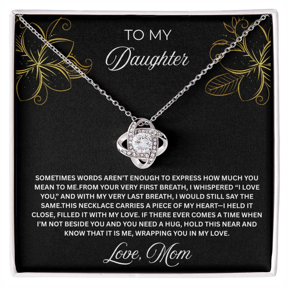 To My Daughter Love Knot Necklace