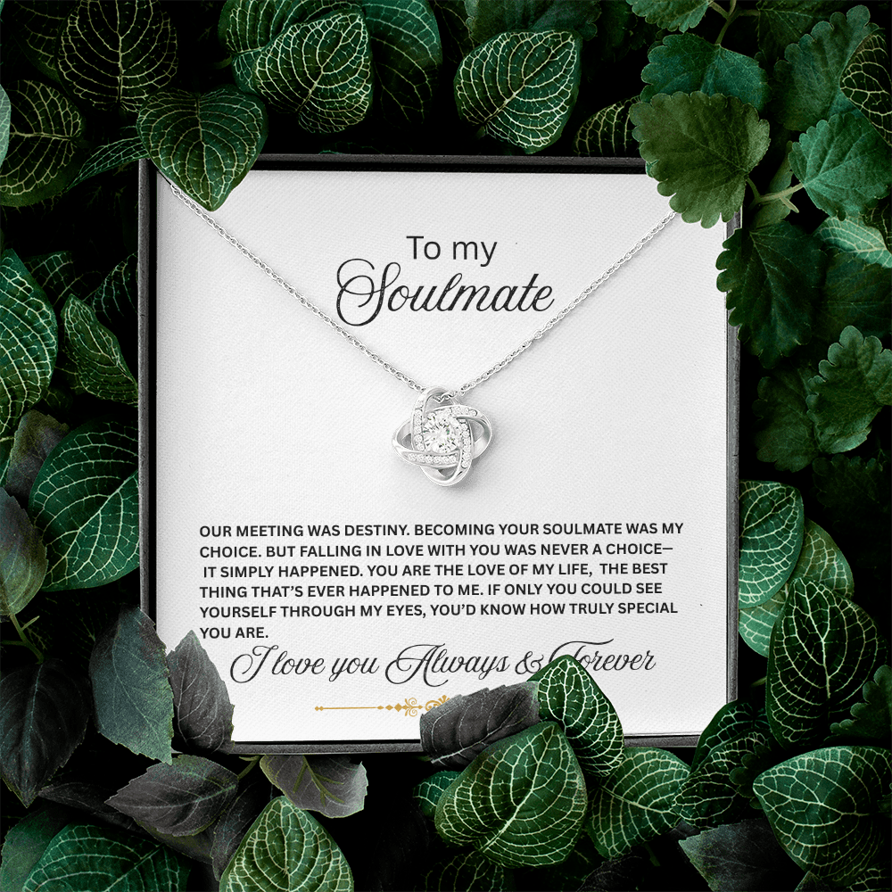 To My Soulmate Love Knot Necklace