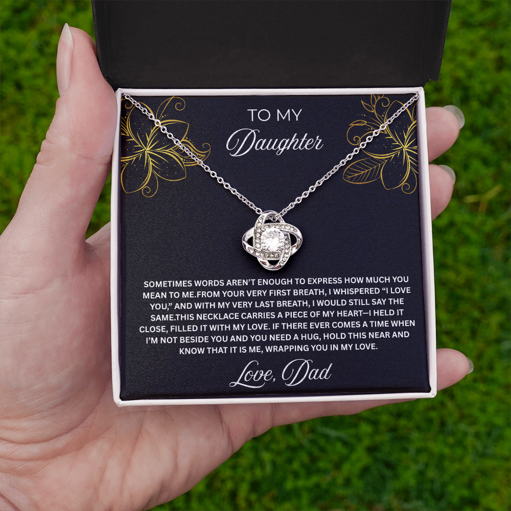 To My Daughter-Love Knot Necklace