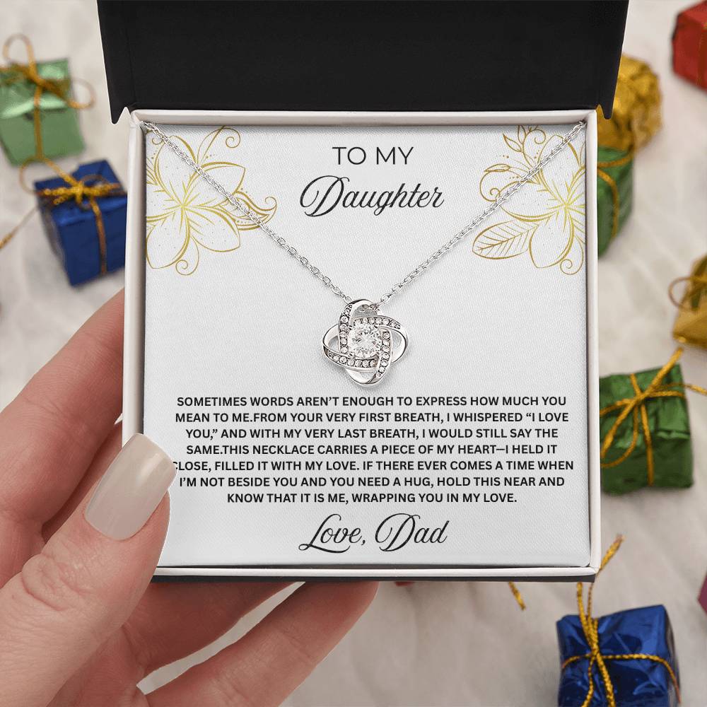 To My Daughter-Love Knot Necklace