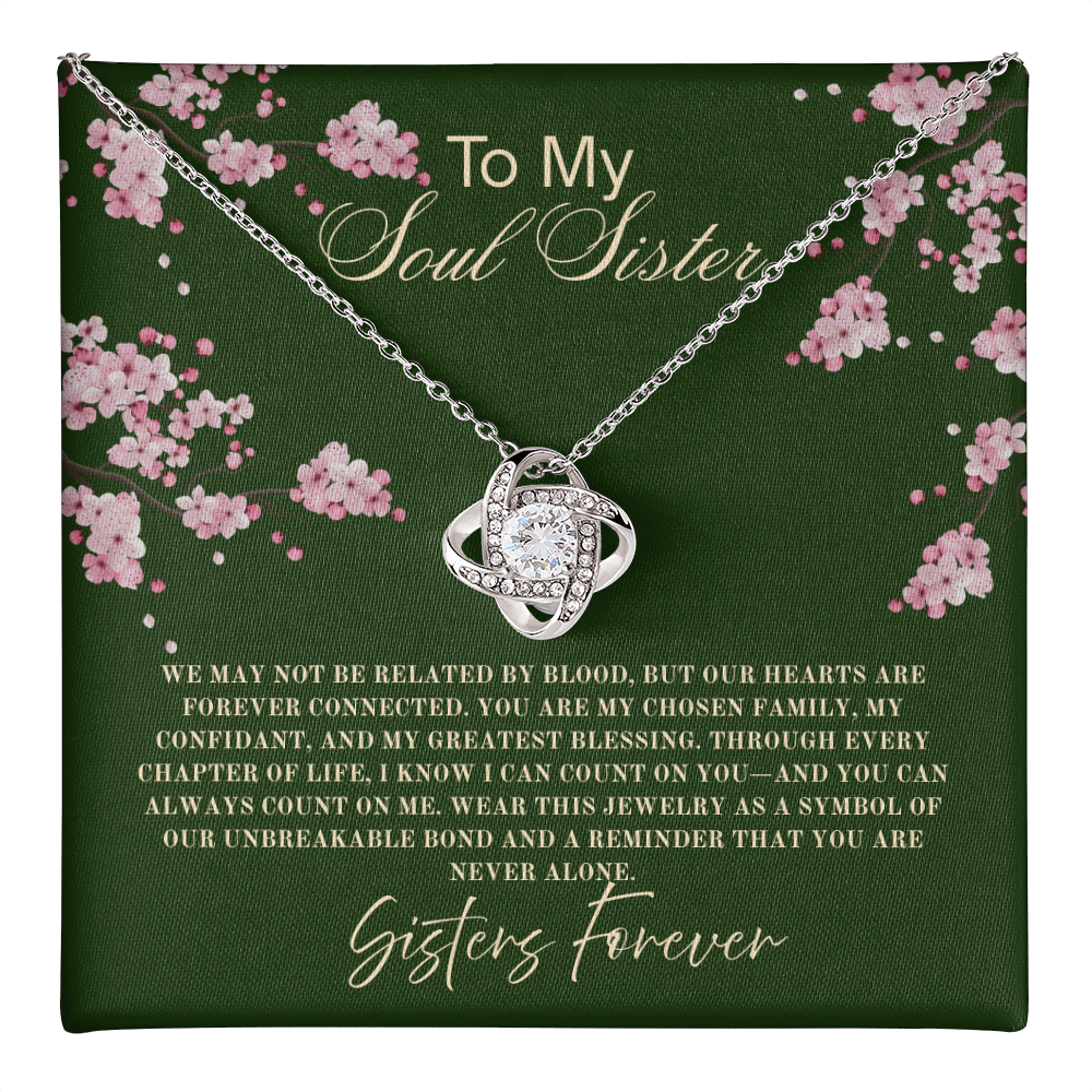 To My Soul Sister Necklace, Gift for Sister