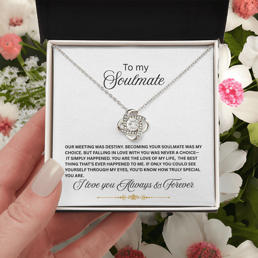 To My Soulmate Love Knot Necklace