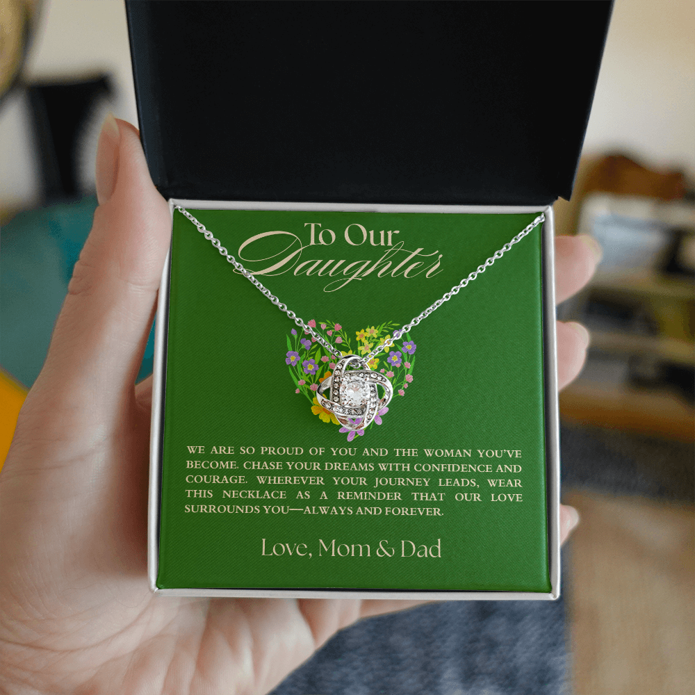 To Our Daughter Necklace, Love Mom & Dad
