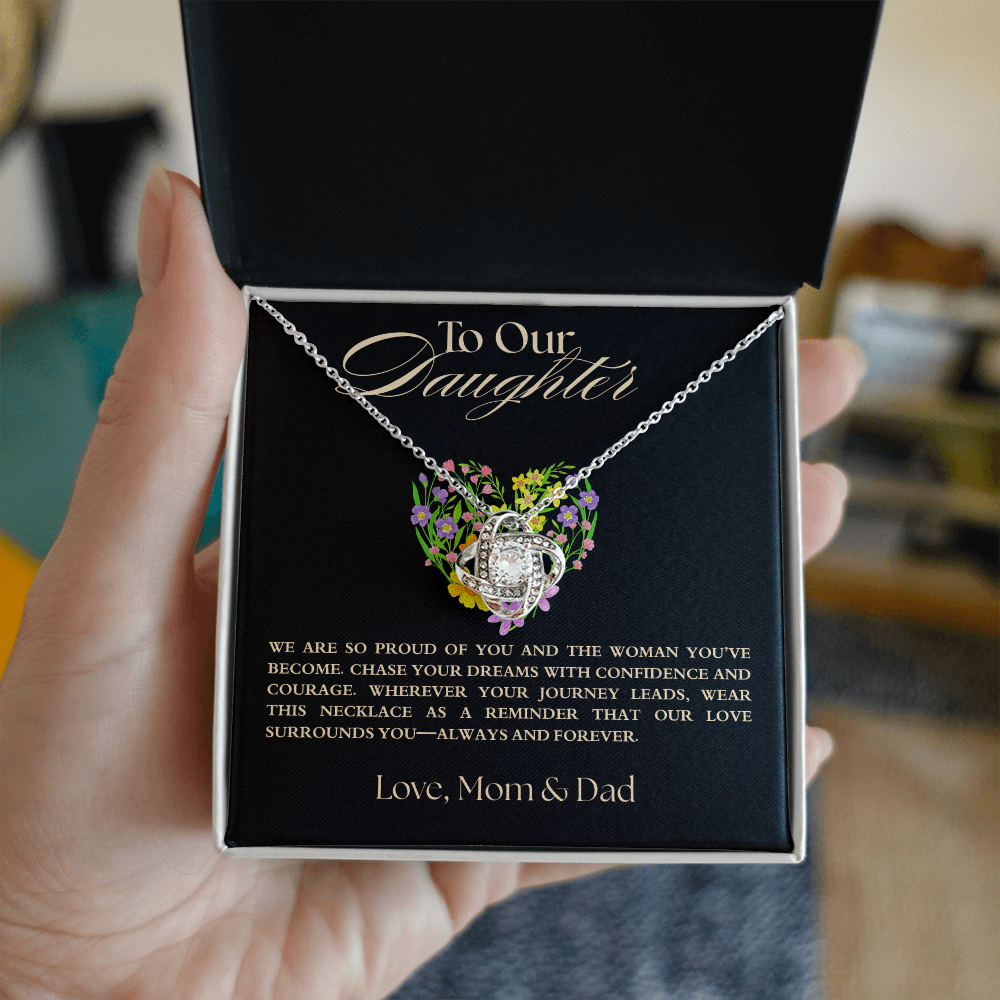 To My Daughter Necklace, Love Mom and Dad Necklace,  Achievement Gift from Parents