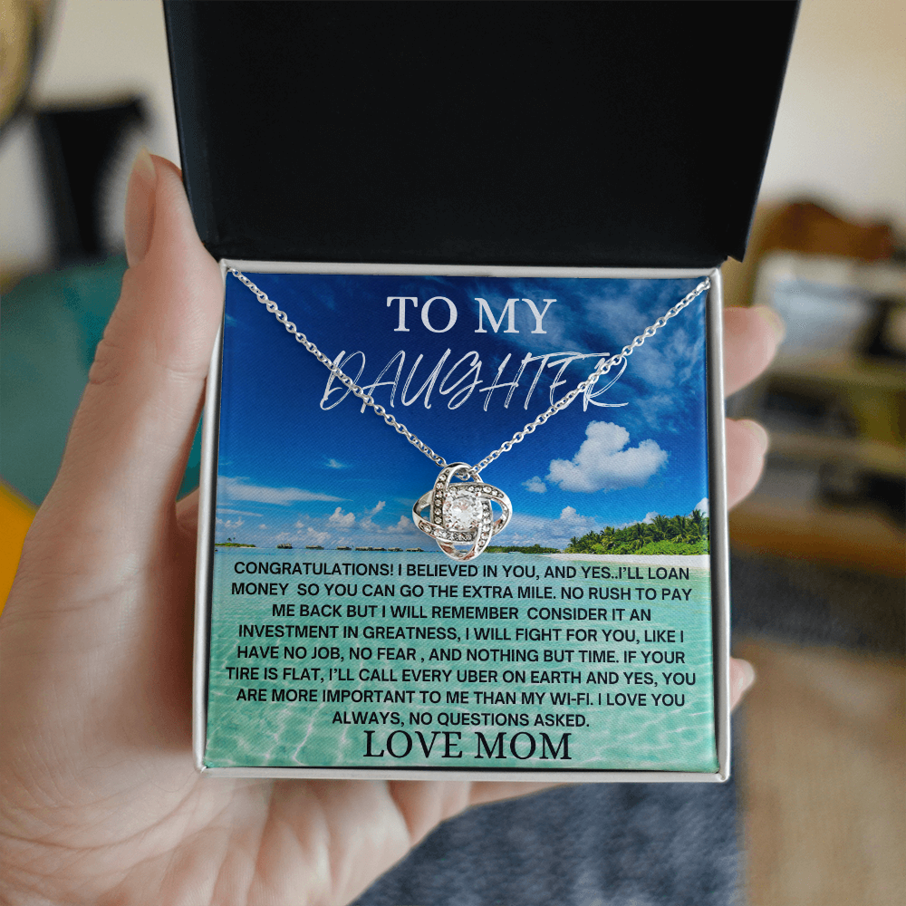 To My Daughter Necklace from Mom, Graduation Gift for Daughter, Love Mom Jewelry, Mother Daughter Necklace, Encouragement Gift, Birthday Keepsake