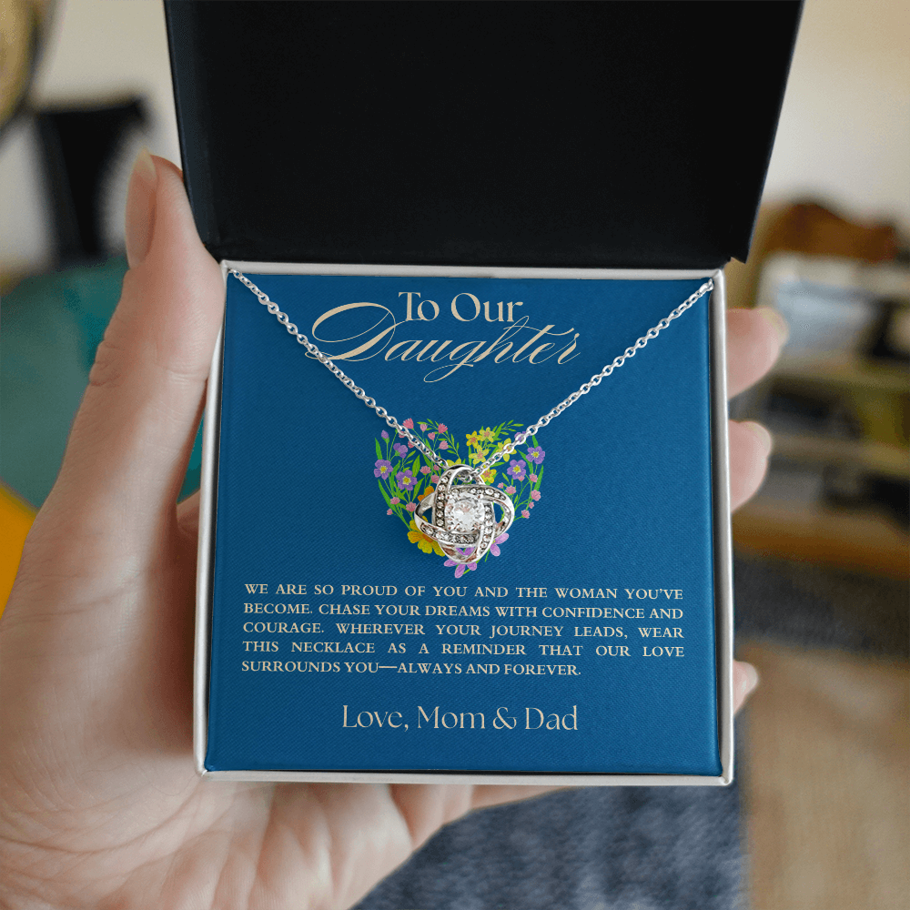 To Our Daughter Necklace, Love Mom & Dad