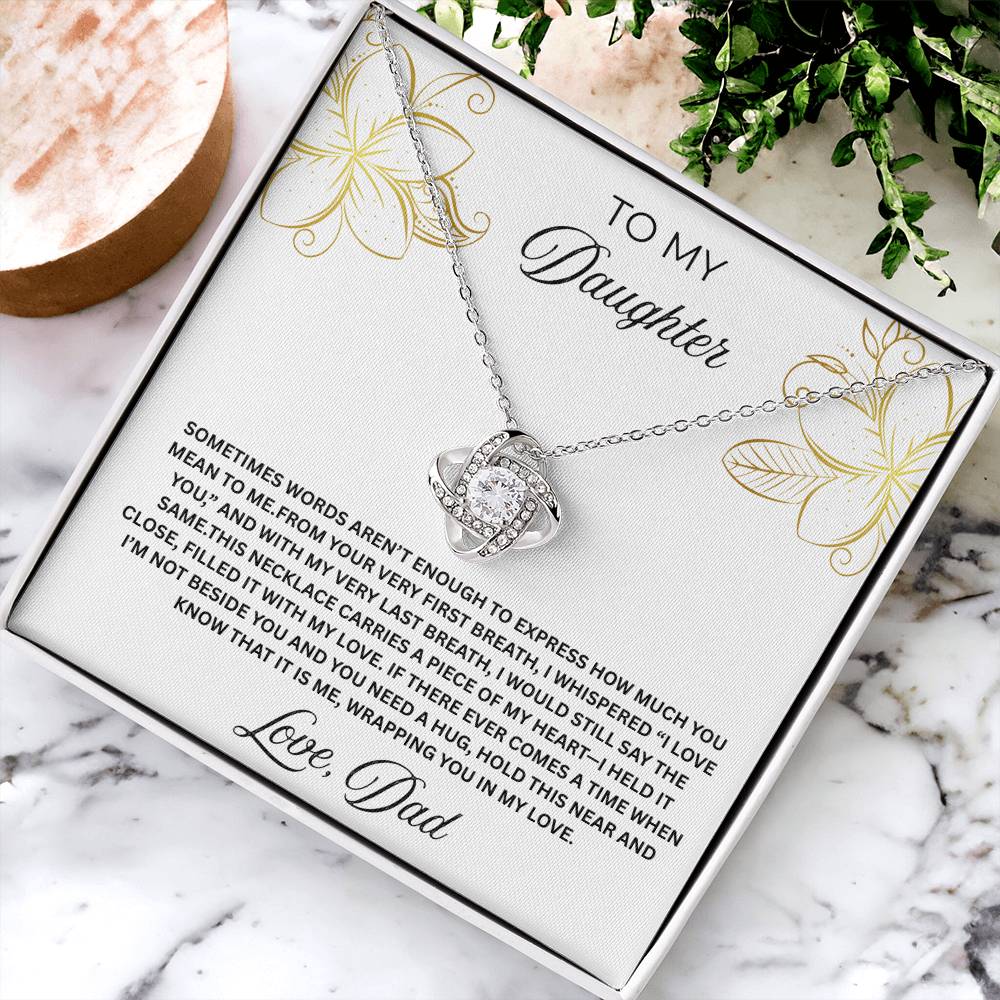 To My Daughter-Love Knot Necklace
