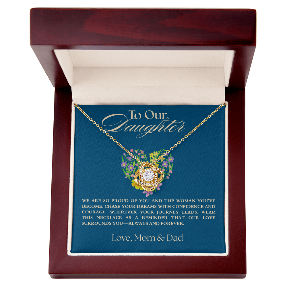 To Our Daughter Necklace, Love Mom & Dad