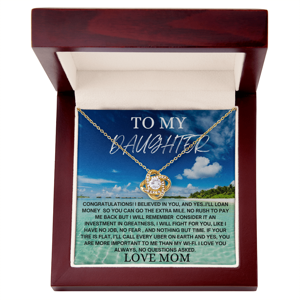 To My Daughter Necklace from Mom, Graduation Gift for Daughter, Love Mom Jewelry, Mother Daughter Necklace, Encouragement Gift, Birthday Keepsake
