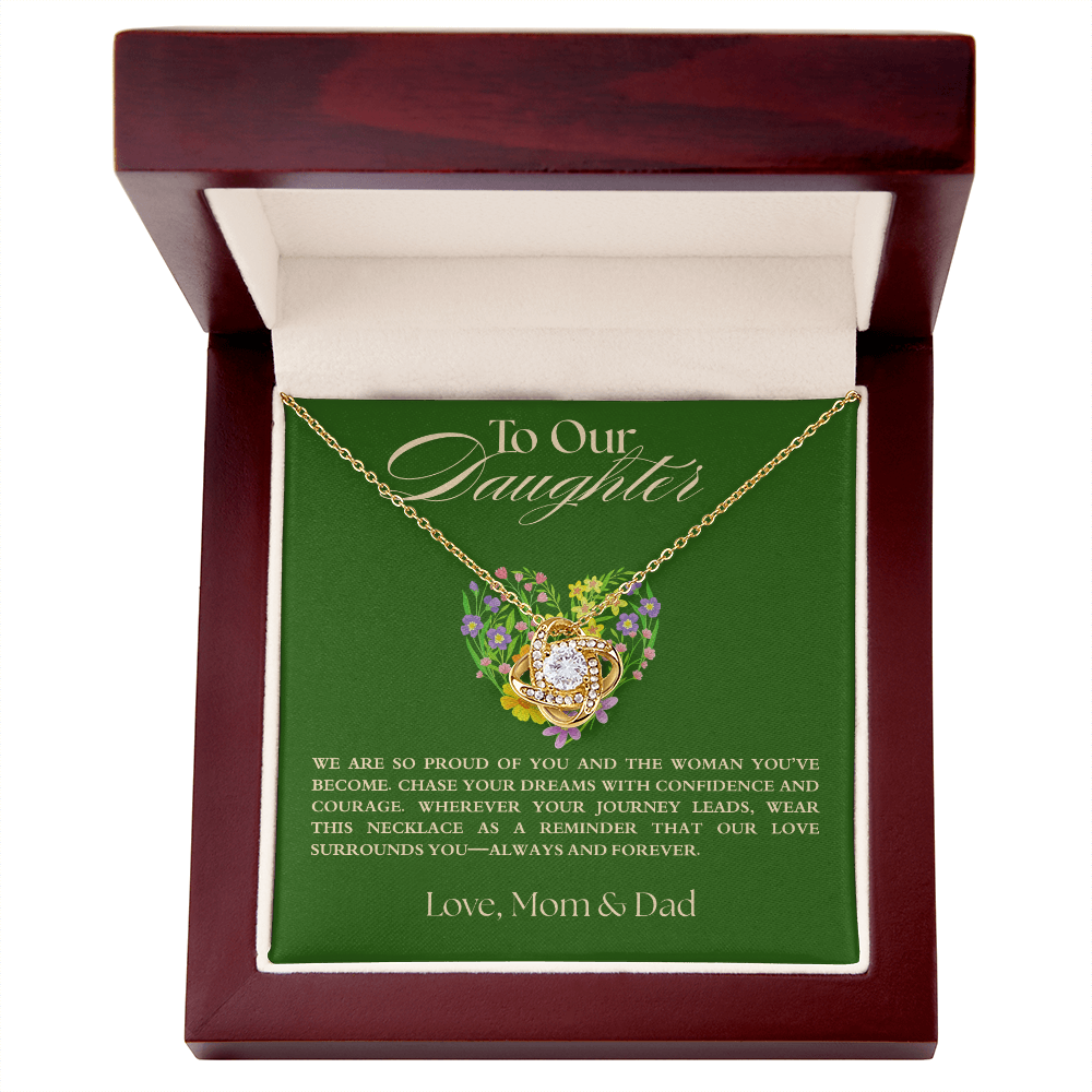 To Our Daughter Necklace, Love Mom & Dad