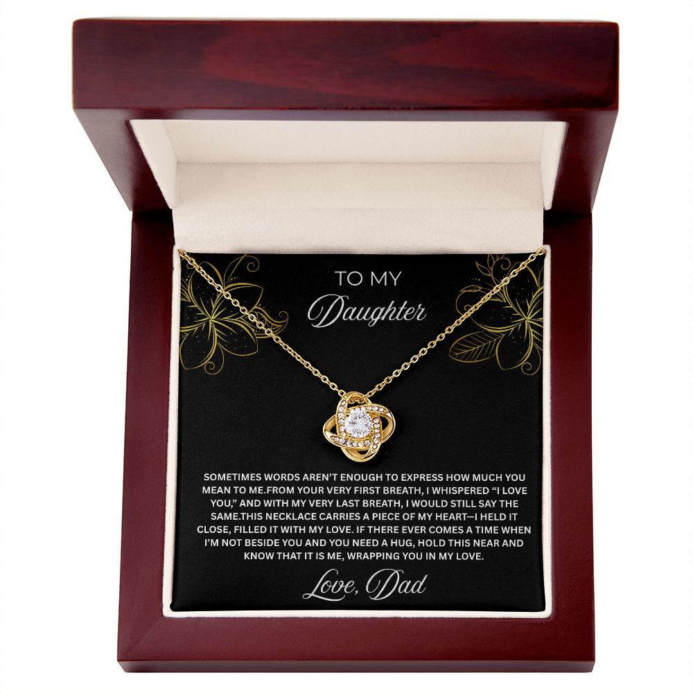 To My Daughter-Love Knot Necklace