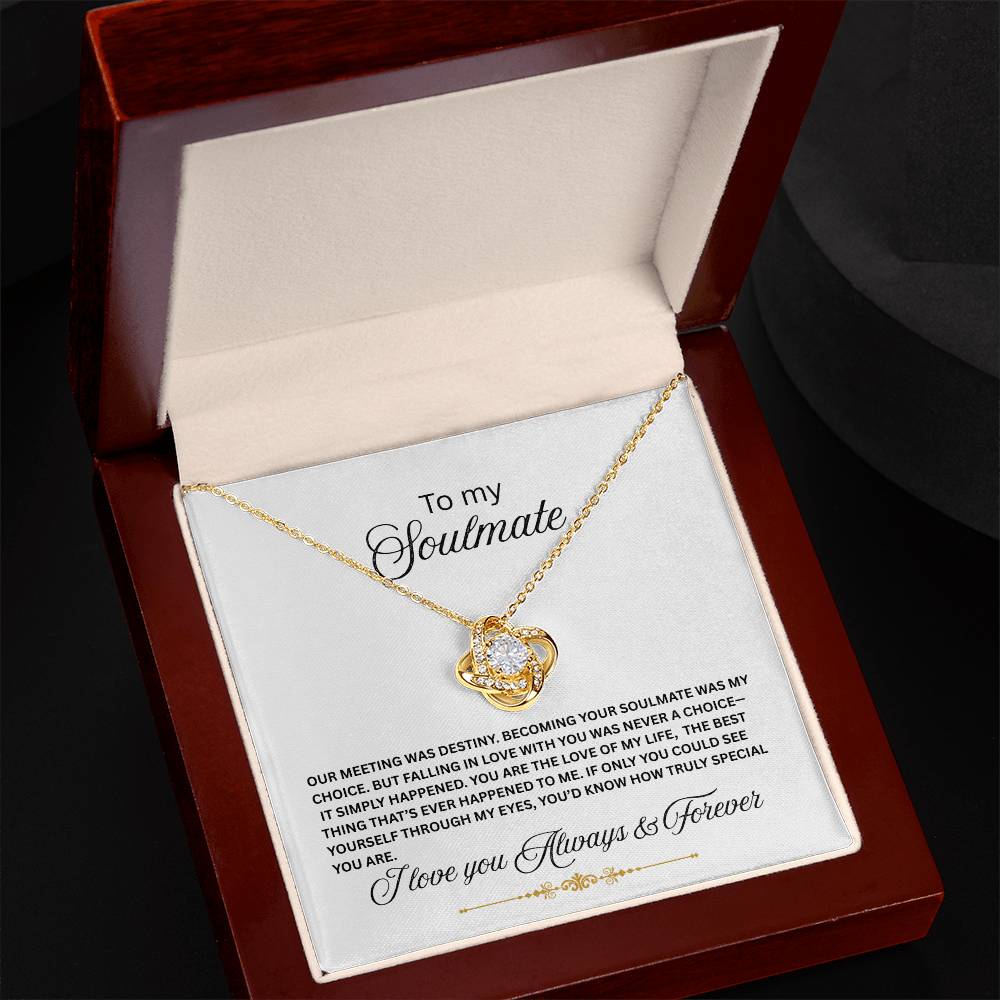 To My Soulmate Love Knot Necklace