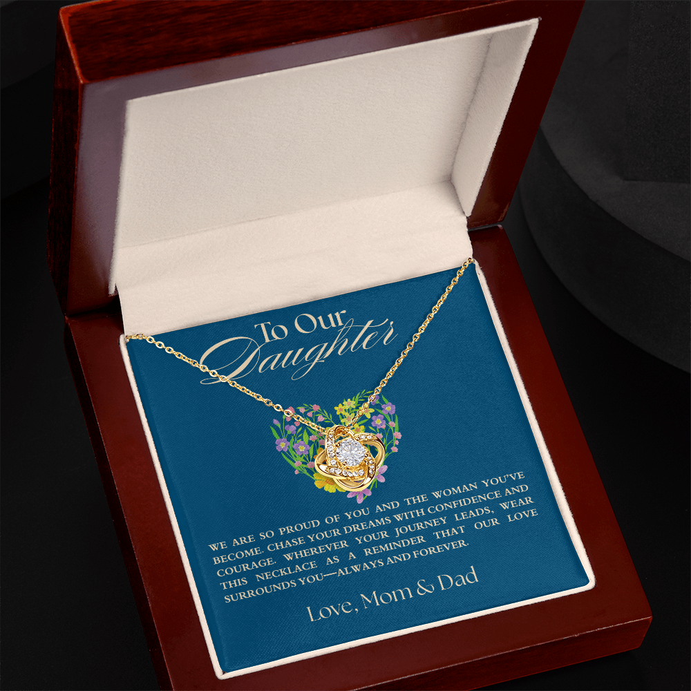 To Our Daughter Necklace, Love Mom & Dad