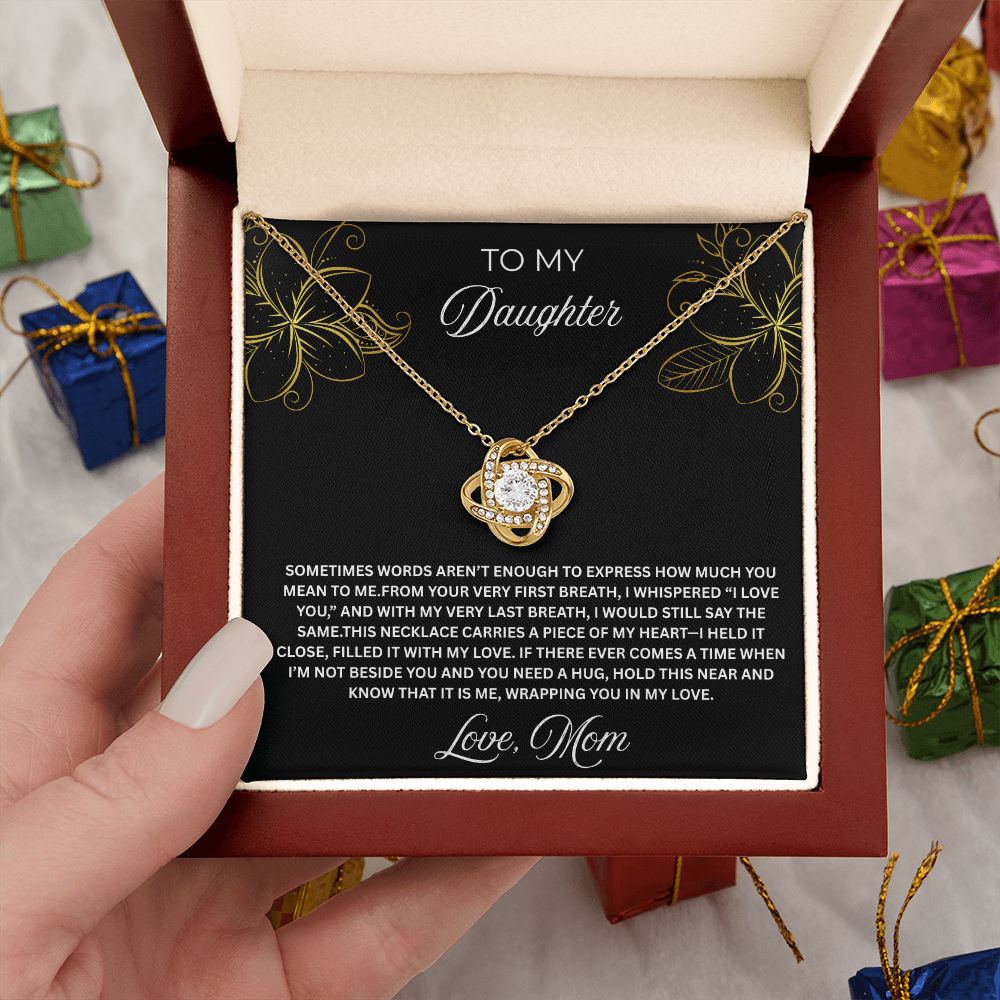To My Daughter Love Knot Necklace