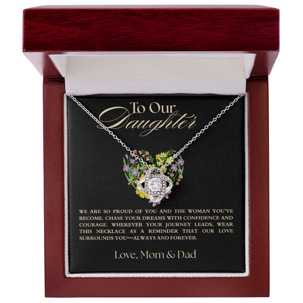 To My Daughter Necklace, Love Mom and Dad Necklace,  Achievement Gift from Parents