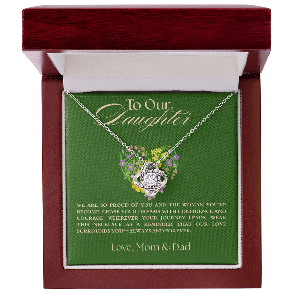 To Our Daughter Necklace, Love Mom & Dad