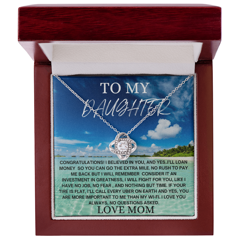 To My Daughter Necklace from Mom, Graduation Gift for Daughter, Love Mom Jewelry, Mother Daughter Necklace, Encouragement Gift, Birthday Keepsake