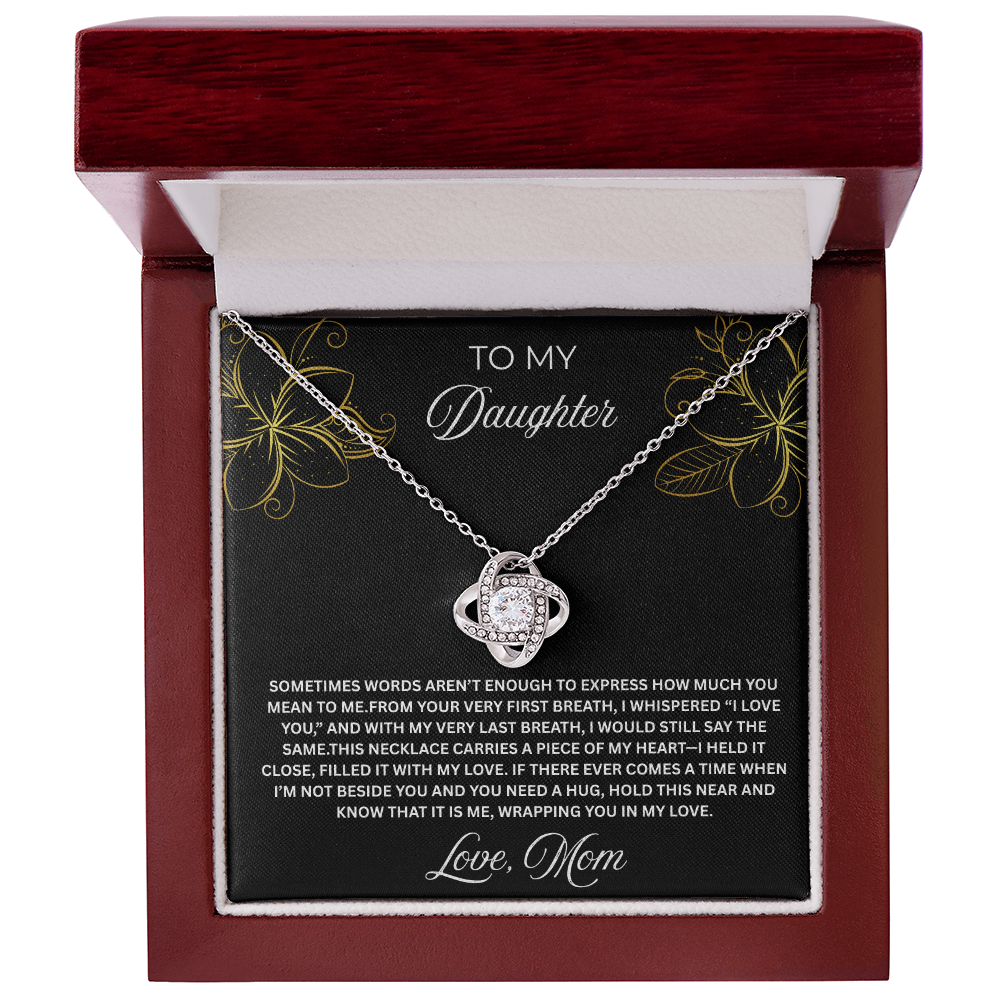 To My Daughter Love Knot Necklace