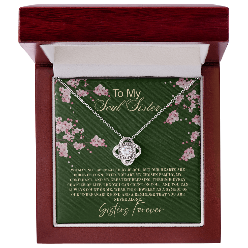 To My Soul Sister Necklace, Gift for Sister