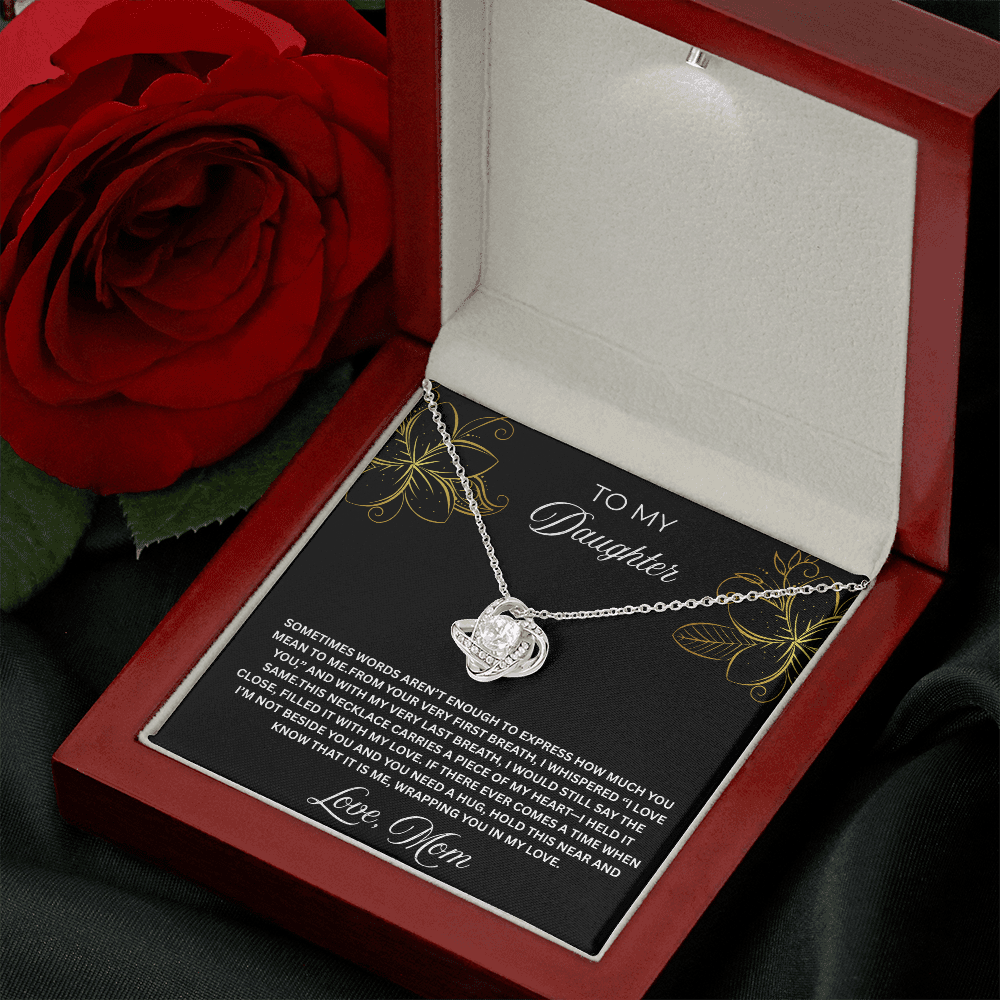 To My Daughter Love Knot Necklace