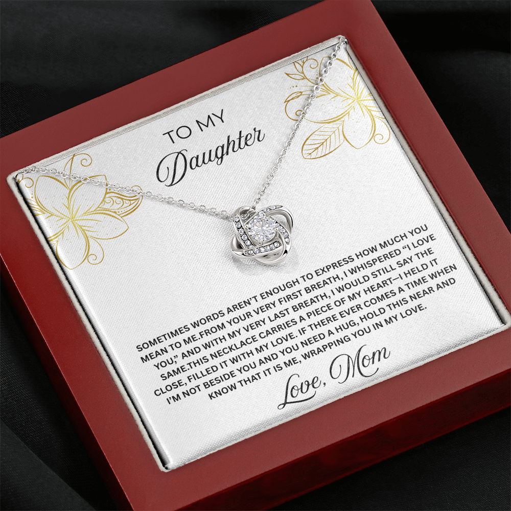 To My Daughter Love Knot Necklace