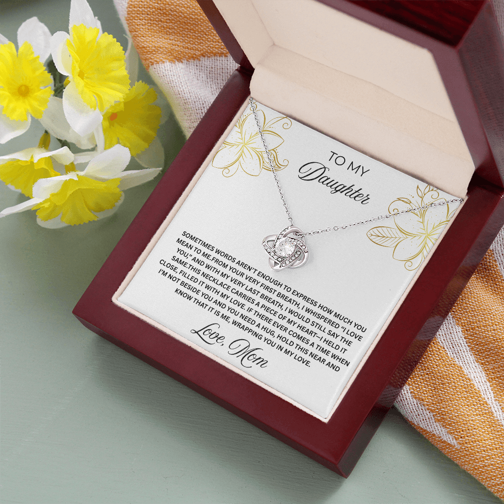 To My Daughter Love Knot Necklace