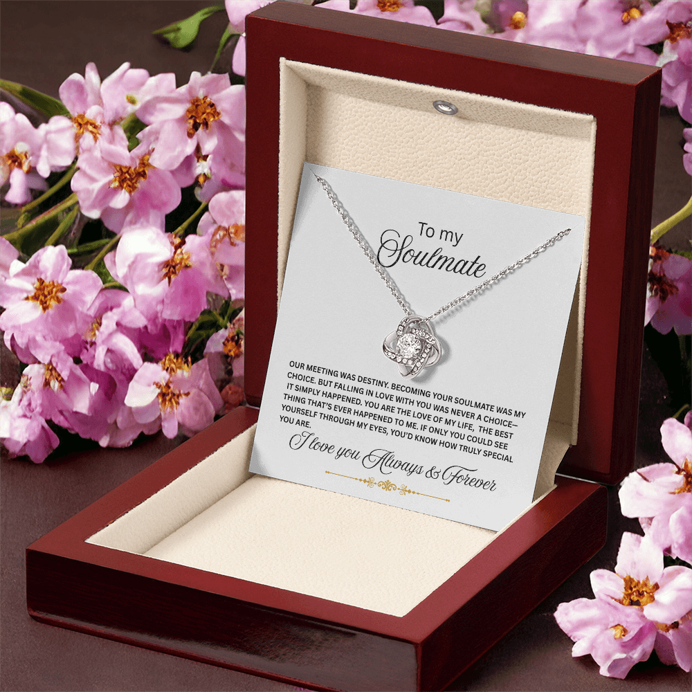 To My Soulmate Love Knot Necklace