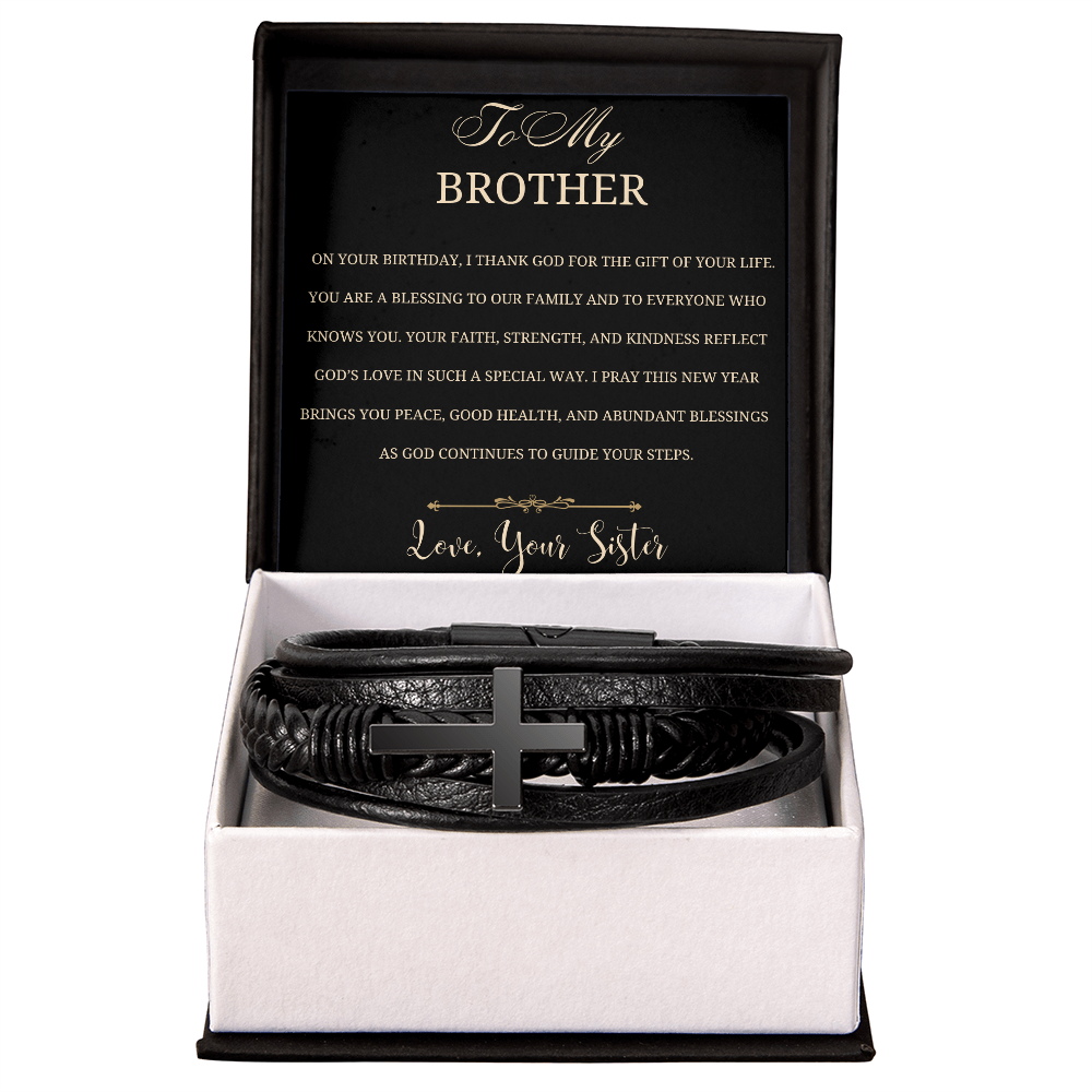 To My Brother Cross Bracelet