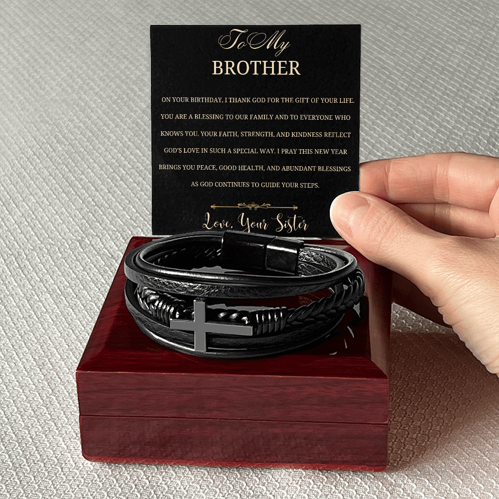 To My Brother Cross Bracelet