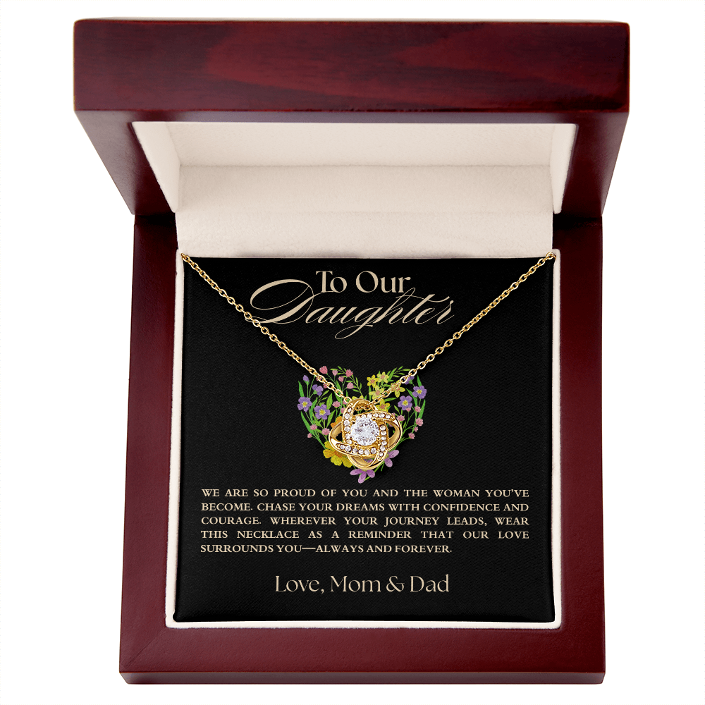 To My Daughter Necklace, Love Mom and Dad Necklace,  Achievement Gift from Parents