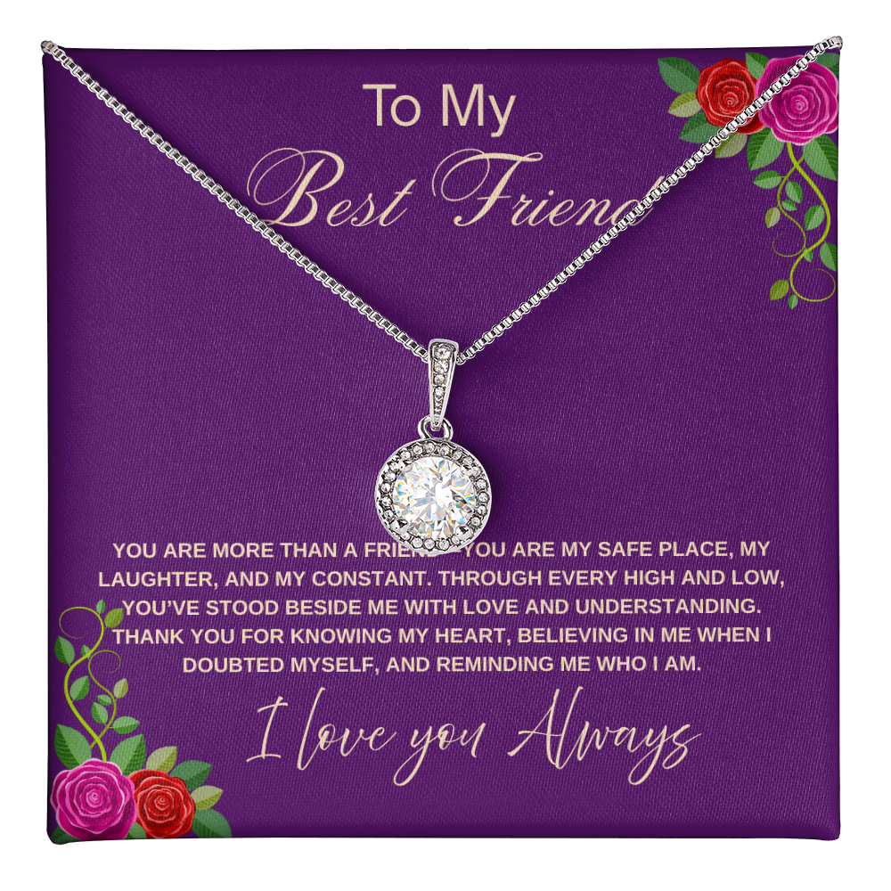 To My Best Friend Necklace, Cubic Zirconia Necklace