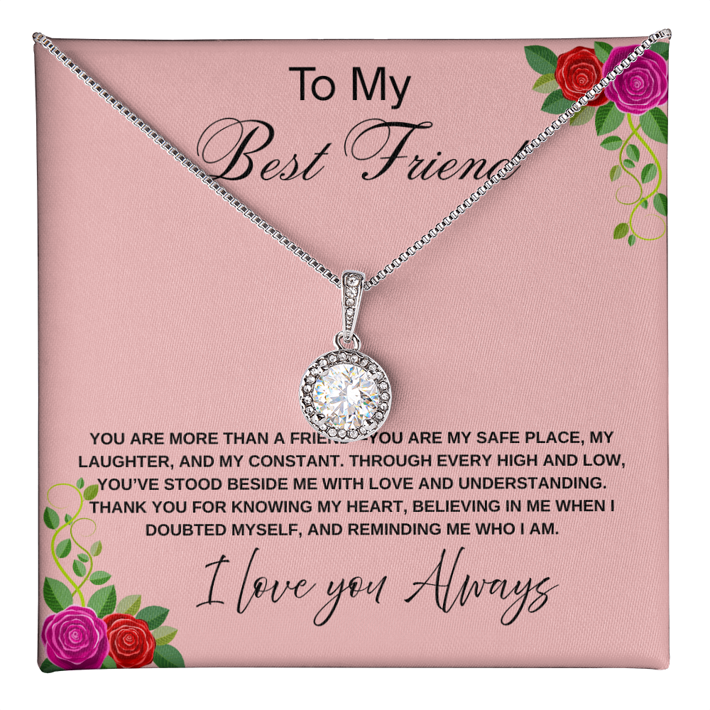 To My Best Friend Necklace, Cubic Zirconia Necklace